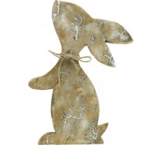 kohteita Puinen pupu, kevät, pääsiäispupun istuin, pääsiäiskoristeet luonnollinen kuviointi, valkoinen pesty K26cm