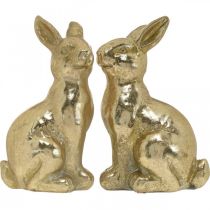 kohteita Koristeellinen pupu kultaistuin, pupu koristeluun, pääsiäispupupari, K16,5cm 2kpl