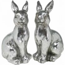 kohteita Koristeellinen kaniistuin pääsiäiskoristelu hopea vintage K17cm 2 kpl
