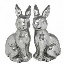 kohteita Koristeellinen kanin istuin Pääsiäiskoristeet hopea vintage H13cm 2 kpl