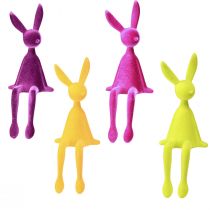 kohteita Rabbit Edge Sitters Pääsiäispuput Värikkäät Flocked – 2. valinta – 28cm 4 kpl