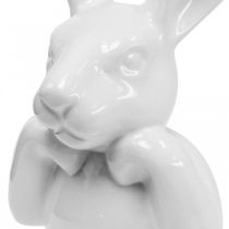 Deco kani valkoinen, rintakuva kanin pää, keraaminen H21cm