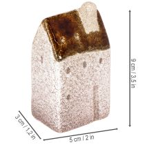 kohteita Koristeellinen keraaminen miniatyyritalosetti, pöytäkoriste, 9 cm, 3 osaa