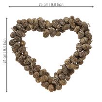 kohteita Sydänkoristekartio sydän leppäkartio valkoinen pesty 24cm