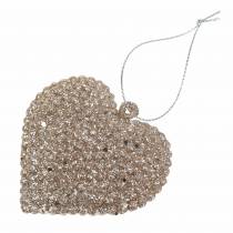 kohteita Glitter sydän samppanjan ripustamiseen 6cm x 6,5cm 12 kpl