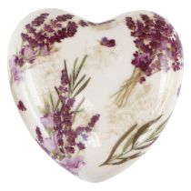 kohteita Sydänkoristelu keraaminen koriste laventeli vintage kivitavara 10,5cm