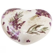 kohteita Sydänkoristelu keraaminen koriste laventeli pöytäkoriste keramiikka 8,5cm