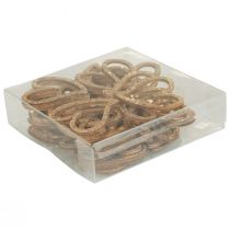 kohteita Sydänkoristeet hajakoristeet sydämet puiset pöytäkoristeet kulta 5cm 48 kpl