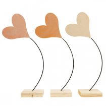 Pöytäkoristesydämet häät, sydänkoriste metalli oranssi/keltainen K40cm 3kpl