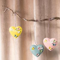 kohteita Koristeelliset sydänriipukset perhosilla kevään koristeluun, 10,5 cm, 3 kpl
