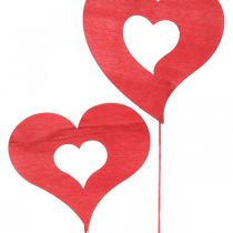 Kukkatulpan sydän, puinen koriste kiinnitettäväksi, ystävänpäivä, punainen koristetulppa, äitienpäivä L31-33cm 24kpl