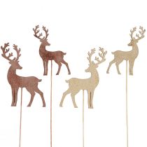 kohteita Hirven koristeellinen kukkatulppa pronssikulta 8-10cm 18 kpl