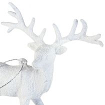kohteita Hirvikoristeet valkoisessa jouluriipusessa H13,5cm 3kpl