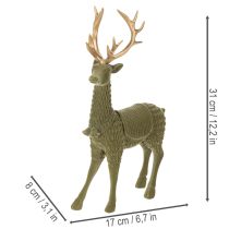 kohteita Koristeellinen peurahahmo, parveileva, sarvilla koristeltu, 31 cm