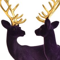 kohteita Deer Deco Poro Violet Gold Calf Flocked 20cm Setti 2 kpl