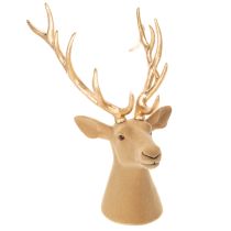 kohteita Koristeellinen hirvenpääveistos suurilla sarvilla, 52 cm