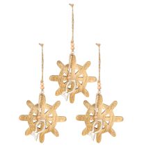 kohteita Puinen ohjauspyörän koriste, metallinen kalariipus, Ø12cm, 3 kpl