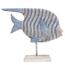 Puinen deco-kala iso, raidallinen deco-kala seisomassa K30cm
