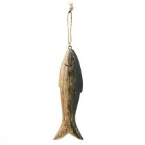 kohteita Puinen kalakoriste iso, kalariipus puu 29,5cm