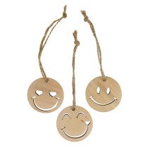 Puinen riipus Emoticon Emoticon® Ø4cm luonnollinen 24 kpl