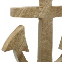 kohteita Riippuva ankkuri Mango Wood Nautical Ripustin Natural H24,5cm