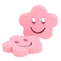 Puukukka, vaaleanpunainen 2,5 cm 48p