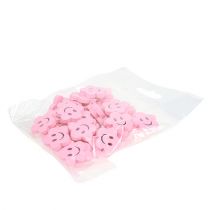 kohteita Puinen kukka kasvot pinkki 2,5cm 48 kpl