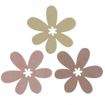 Puiset kukat hajottaa koriste kukkia puu beige/keltainen/pinkki Ø4cm 72p