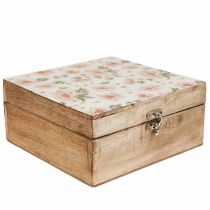 Puinen laatikko kannella korurasia puinen laatikko 20×20×9,5cm