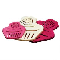 Puiset cupcakes-pöytäkoristeet pastelliväriset muffinit syntymäpäiväkoriste 24kpl