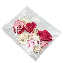 kohteita Puiset kuppikakut pöytäkoriste pastellivärit muffinit syntymäpäiväkoristeet 24 kpl