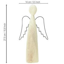 kohteita Puinen enkeli, luonnollinen suojelusenkeli, puinen hahmo, moderni, korkeus 27,5 cm