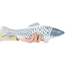 kohteita Puinen sinivalkoinen kala, kalakoriste, puujauho, 35 cm, 1 kpl