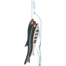 kohteita Puiset Kala-Ripustuskoristeet, Siniset, 36 cm, 4 Kappaletta