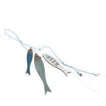 kohteita Puiset Kala-Ripustuskoristeet, Siniset, 36 cm, 4 Kappaletta