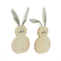 kohteita Puinen pupu liikkuvilla korvilla ruskea valkoinen 11,5×27cm 2 kpl