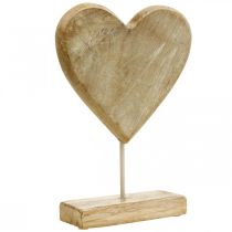 Puinen sydänsydän tikussa deco sydän puu luonnollinen 25,5cm K33cm