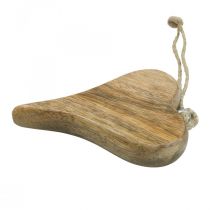 Puinen sydändeco-ripustin sydänpuinen koristelu luontoon 14cm