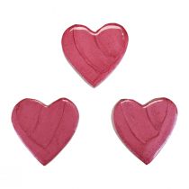 Puiset sydämet koristesydämet vaaleanpunainen kiiltävä hajakoriste 4,5cm 8kpl