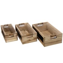 kohteita Puinen rasia liitutaululla merkintöjä varten, 3 kpl, 36 cm