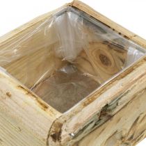 Ruukkukasvilaatikko puinen kukkaruukku luonnollinen 12×12×8,5cm