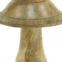 Puinen sieni uritettu puinen koristelu sieni mangopuu luonnollinen 11,5×Ø10cm
