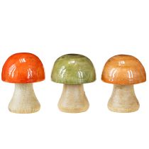 kohteita Puiset sienet syksyn koristeluun sienet vihreä punainen oranssi korkeus 6,5 cm 9 kpl