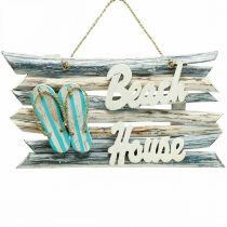 Puinen kyltti &quot;Beach House&quot; Maritime riippuva koriste 46×5×27cm