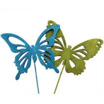 kohteita Puinen perhonen lanka valikoima värejä. 8cmx6cm L28cm 18 kpl