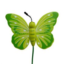 kohteita Puisia perhosia kepillä, 3 väriä, 8cm, 24 kpl