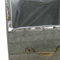 kohteita Istutuskoneen puinen laatikko pesty harmaa 15×15cm/12×12cm 2 kpl setti