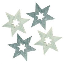 Puiset tähdet 4cm harmaa kimalluksella 72kpl