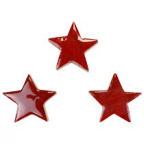 kohteita Puiset tähdet deco tähdet punainen scatter koriste kiiltoefekti Ø5cm 12kpl