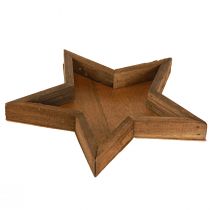 kohteita Puinen tarjotin tähtikoristelu ruskeana Ø38/29/22cm 3 kpl